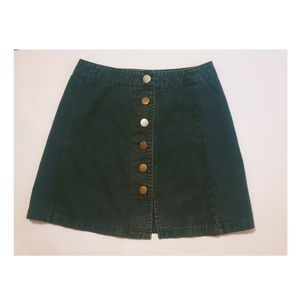 Schoolgirl Black Ashy Denim Button Down Skirt